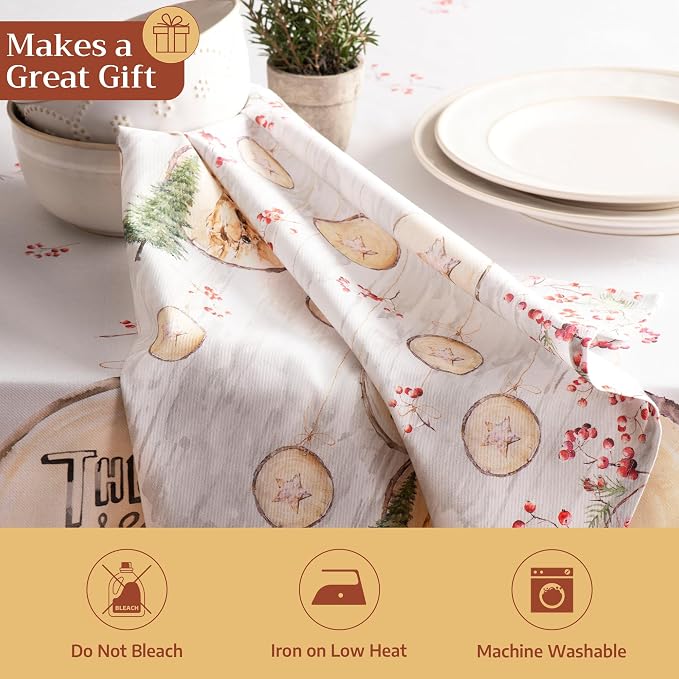 Maison d' Hermine Cloth Napkins Set of 4 Reusable 100% Cotton (20" x 20") | Everyday Square Napkins Cloth Washable Dinner Wedding Restaurant Hotel Kitchen Thanksgiving Christmas - Mountain Life - Image 5