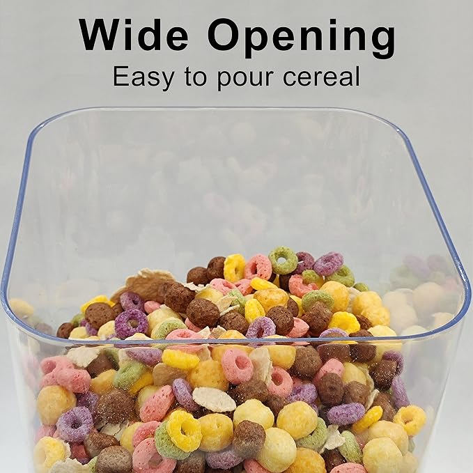 Cereal Dispenser Countertop 2Pc, Cereal Containers Storage, 5.5Qt Organization and Storage Containers for Kitchen, Snack Dispenser for Rice, Grains, Dry Food, Oatmeal, Nuts, Pet food, White - Image 4