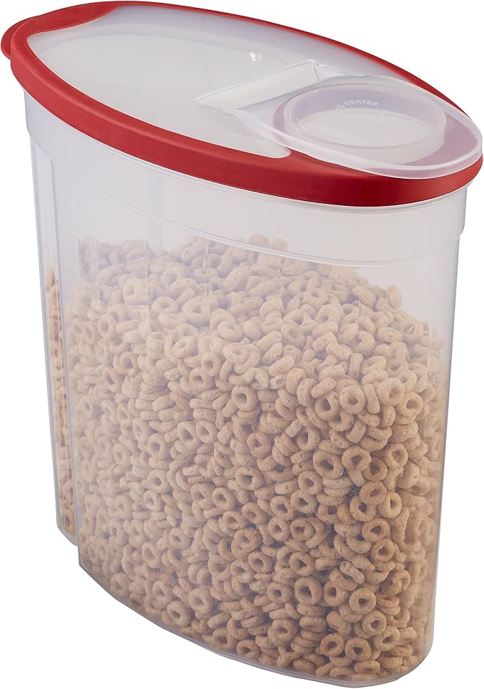 Rubbermaid Flex and Seal Cereal Keeper, 1.5 Gallon, BPA-Free, Clear with Red Lid, Airtight - Image 4