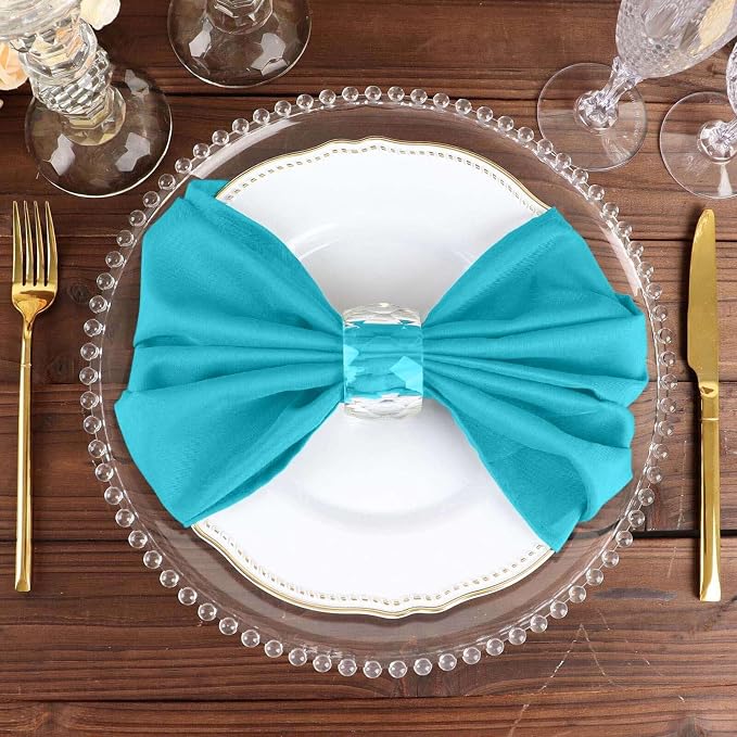 Efavormart Premium Cloth Napkins Set of 10, 20x20 Inch Turquoise Seamless Dinner Napkins, Washable Linen Table Napkin Cloth with Hemmed Edges for Weddings, Party and Banquet - Image 7