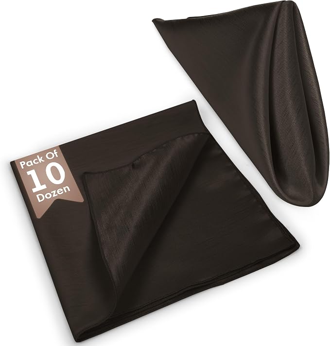 17x17-Inch Shantung Cloth Napkins, Espresso, Set of 120 - Image 2