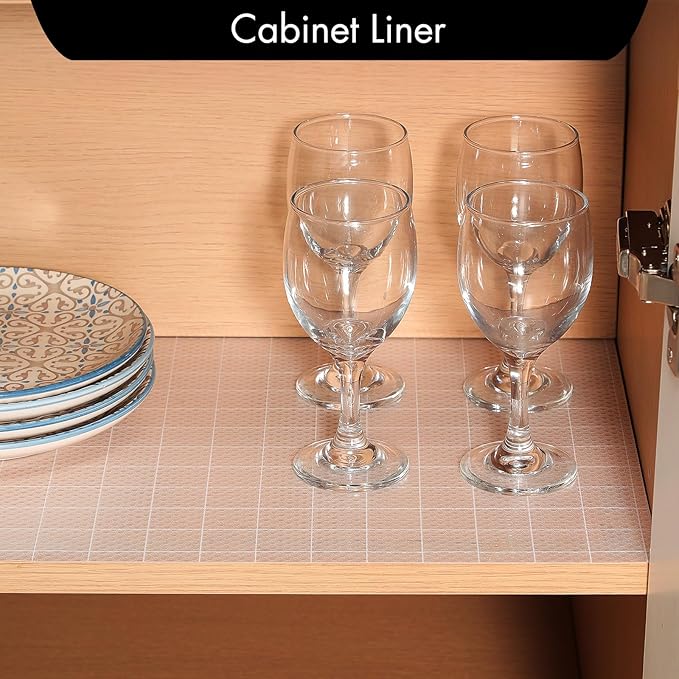 Cooyes Shelf Liner for Kitchen Cabinets – Non-Adhesive Waterproof Drawer Liner – Durable EVA Material Easy-to-Cut Shelf Paper for Refrigerator, Cupboard, Dresser with Modern Pattern - Image 3
