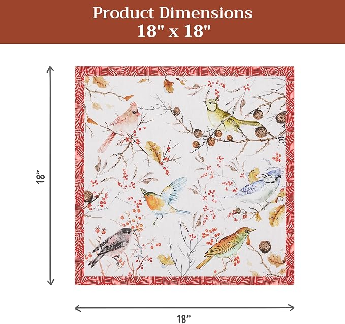 Maison d' Hermine Cloth Napkins Set of 4 Reusable 100% Cotton (18" x 18") | Everyday Square Napkins Cloth Washable Dinner Party Wedding Restaurant Hotel Kitchen Spring Summer - Pinson - Image 7