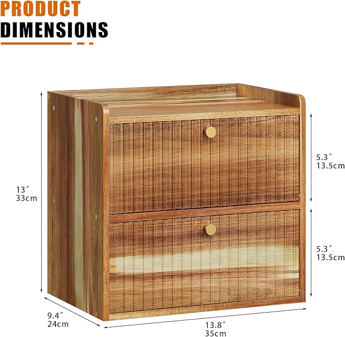 Trironsun Acacia Bread Box for Kitchen Countertop Wood Bread Storage Container Bin Double Layer BreadBox Farmhouse Large Capacity Food Organizer (Acacia Wood) - Image 5