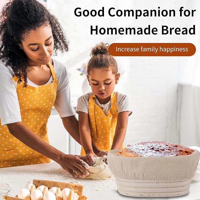 KONGDY 6 Pcs Banneton Bread Proofing Basket Oval Sourdough Bread Basket | (6.7x4.7x3in) Mini Bread Proofing Basket with Liner Professional & Home Bread Baking Supplies (Small Oval) - Image 6