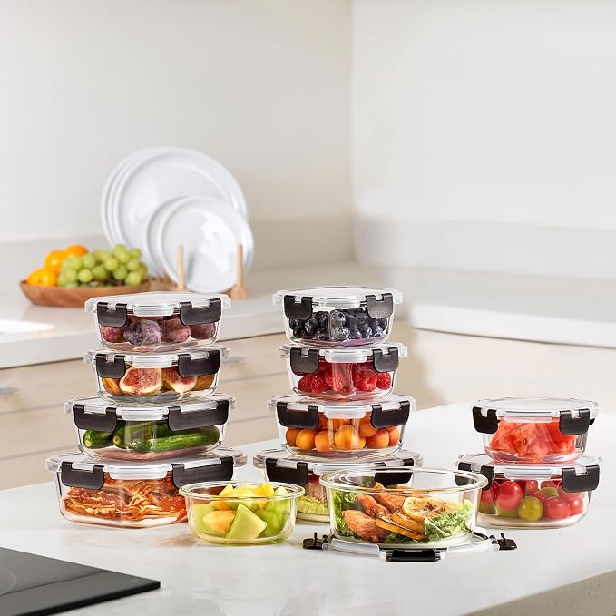 Sorbus Glass Meal Prep Containers, Dishwasher and Oven Safe Reusable Meal Prep Containers, Freezer Safe Glass Food Storage Containers with Airtight Lids - Image 5