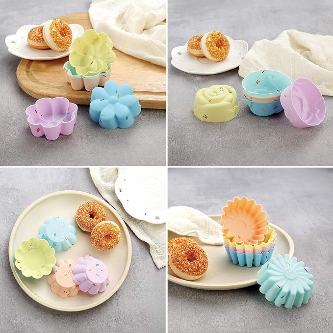 46PCS Silicone Bakeware Set Cake Molds Set For Baking, Including Baking Pan, Cake Mold, Cake Pan, Toast Mold, Muffin Pan, Donut Pan, And Cupcake Mold Silicone Baking Cups Set - Image 5