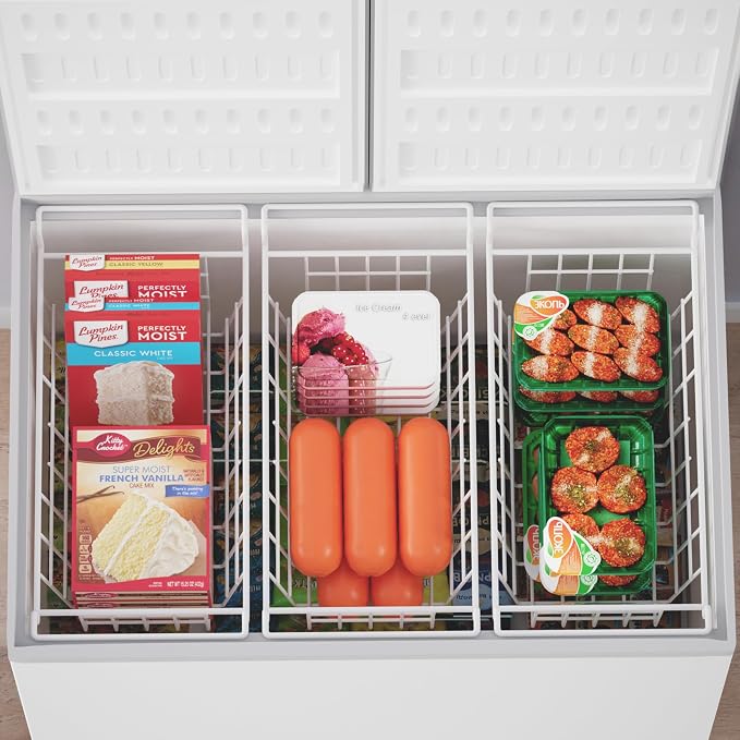 SANNO Chest Freezer Baskets, Deep Freezer Organizer Bins Sturdy Metal Wire Freezer Organizer for Home Kitchen, 17.5in - Image 4
