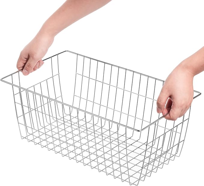 SANNO 15.7in Freezer Baskets Bins - Freezer Storage Containers Organizer for Office, Bathroom, Pantry - Image 7