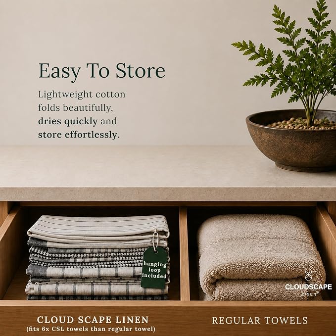 CSL Pack of 12 Kitchen Towels, Absorbent & Soft, Oversized, 18x28 - Grey - Image 7