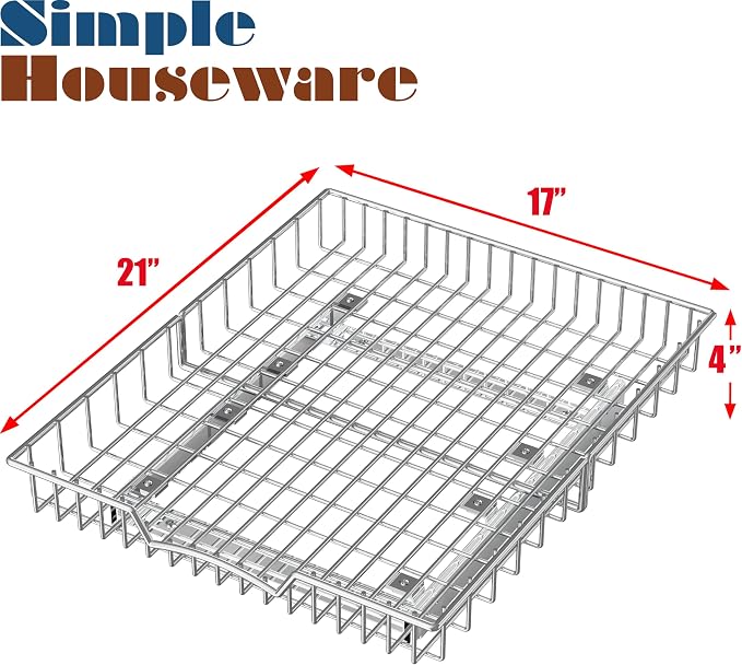 Simple Houseware Under Cabinet Pull Out Sliding Shelf Drawer, 21Dx17W | for Kitchen Organizer - Image 2
