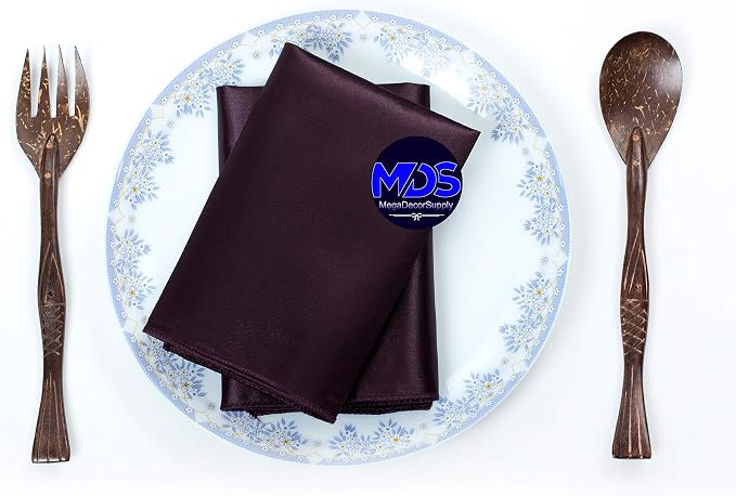 Set of 100 PCS Satin Napkin 12x12 Inch Square, Dinner Table Napkins for Wedding, Bulk Silky Sateen Cloth Napkins for Restaurant Banquet Graduation Birthday Party Decoration - Plum - Image 5