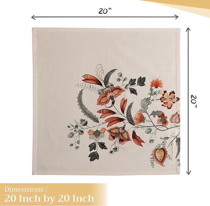 Maison d' Hermine Cloth Napkins Set of 4 Reusable 100% Cotton (20" x 20") | Everyday Square Napkins Cloth Washable Dinner Wedding Restaurant Hotel Kitchen Thanksgiving Christmas - Dalida - Image 4