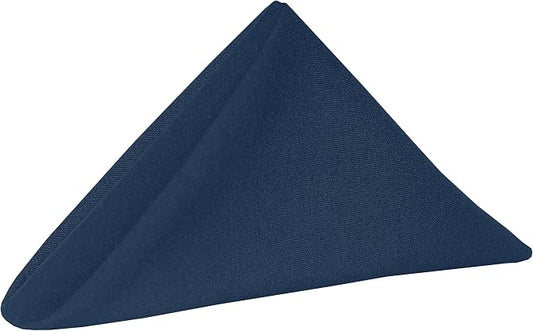 17x17-Inch Cotton-Feel Cloth Napkins, Navy, Set of 120 | Bulk Case of 10 Dozen, Square, 100% Spun Polyester Fabric, MJS-Spun Construction, Cotton-Like Hand, Machine Washable, Blue by UltimateTextile