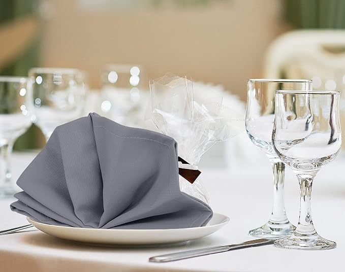 Utopia Kitchen Cotton Blend Charcoal Cloth Napkins [12 Pack, 18x18 Inch] | Absorbent Washable and Reusable for Dinner, Restaurant, Lunch, Wedding and Hotel - Image 5
