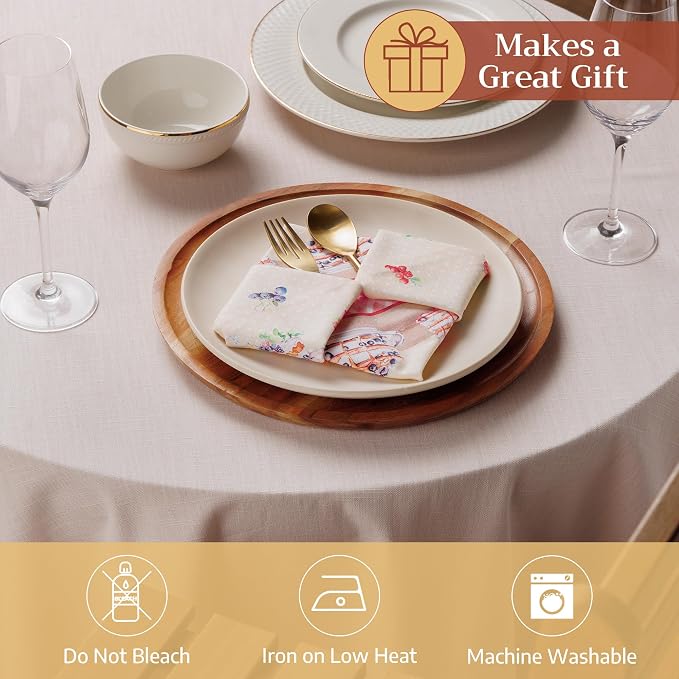Maison d' Hermine Cloth Napkins Set of 4 Reusable 100% Cotton (18" x 18") | Everyday Square Napkins Cloth Washable Dinner Party Wedding Restaurant Hotel Kitchen Spring Summer - Icing on the Cake - Image 4