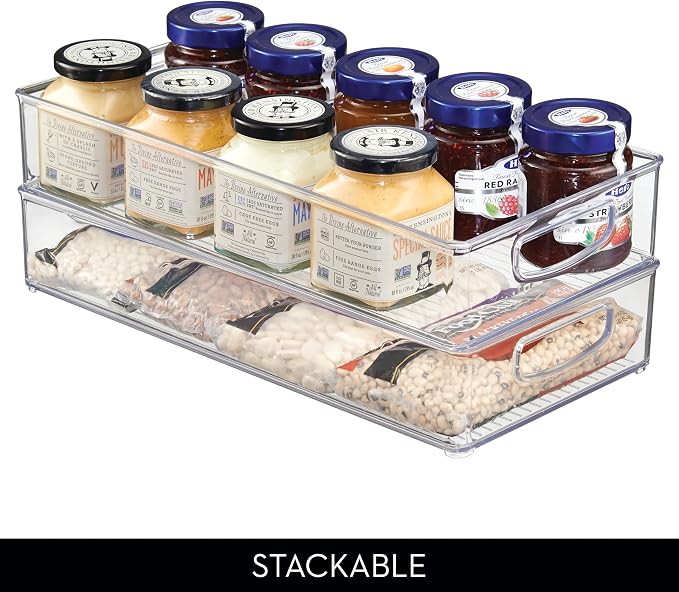 iDesign Stackable Clear Plastic Extra Long Pantry Organizers, 4-Pack | Cabinet Storage Bins, For Kitchen - Image 5