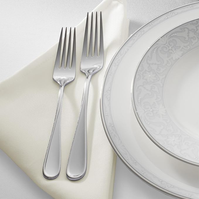 Lann's Linens Set of 12 Cloth Dinner Napkins, 17-inch Polyester Napkins, Washable and Reusable Fabric for Weddings, Hotels, Restaurants - Ivory - Image 2