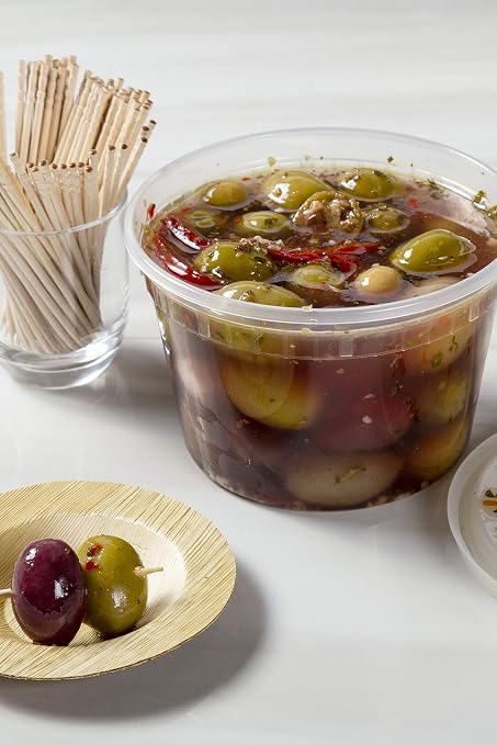 Microwavable Hot and Cold Translucent Plastic Deli Food Storage Container with Lid, 16-Ounce (50-Pack) - Image 3
