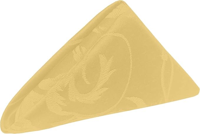 17x17-Inch Square Damask Cloth Napkins, Gold, Set of 60 by UltimateTextile