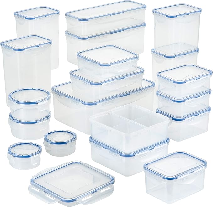 Lock & Lock Airtight Food Storage Containers with Lids, 38-Piece Set | BPA-Free, Airtight Seal, Dishwasher Safe, Great for Pantry Organization and Meal Prep, in Clear by LocknLock