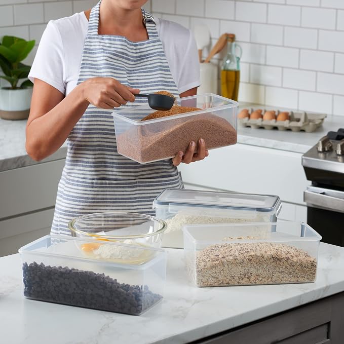 DWËLLZA KITCHEN 4 Pack Cereal Containers Storage Airtight Food Storage Containers and Set of 4 Pasta storage Containers for Pantry Organization and Storage - Image 9