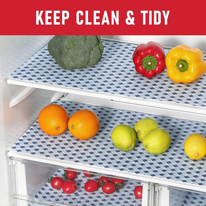 Cooyes 12 Pack Cloth Shelf Liners 17.7" × 36", Non-Slip Refrigerator Liners Machine Washable, Refrigerator Drawer Mats for Glass Shelves and Kitchen Cabinets, (Light Blue) - Image 3