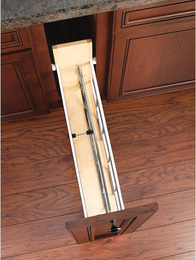 Rev-A-Shelf 5" Pullout Wooden Bakeware Organizer w/Blum Soft-Close for Full Height Base Kitchen Cabinets, Foil Wrap/Tray Divider, Min Opening Width of 5.5", 447-BCSC-5C - Image 5