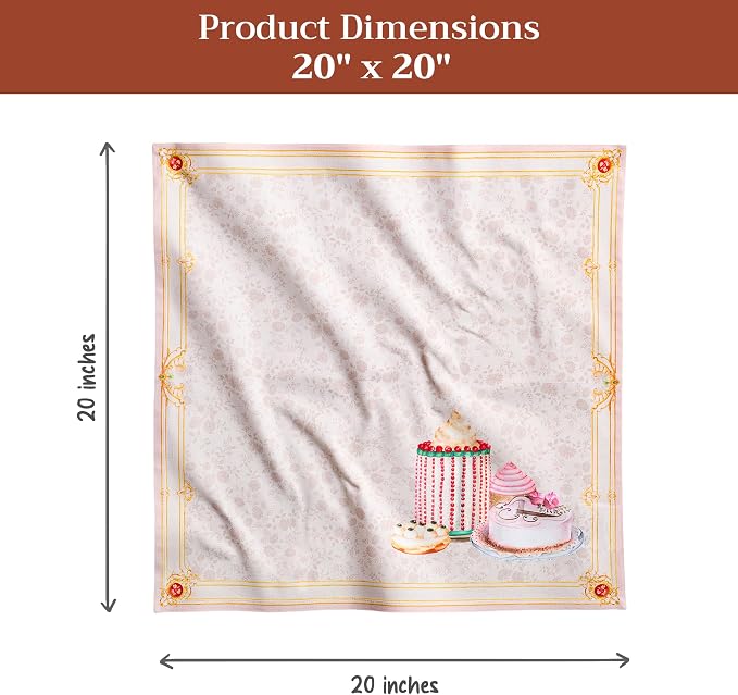 Maison d' Hermine Cloth Napkins Set of 4 100% Combed Cotton (20" x 20") | Everyday Square Napkins Cloth Washable Dinner Party Wedding Restaurant Hotel Kitchen Spring Summer - Pastries - Image 5