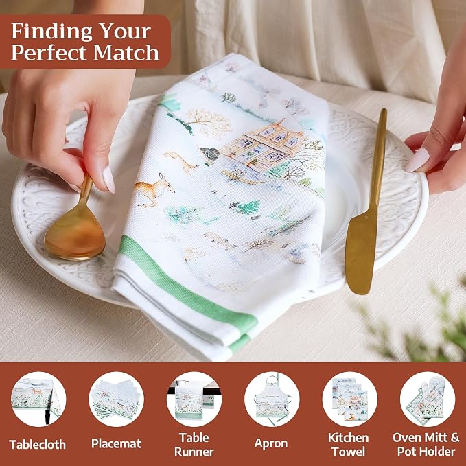 Maison d' Hermine Cloth Napkins Set of 4 Reusable 100% Cotton (20" x 20") | Everyday Square Napkins Cloth Washable Dinner Wedding Restaurant Hotel Kitchen Thanksgiving Christmas - Snowy World - Image 4