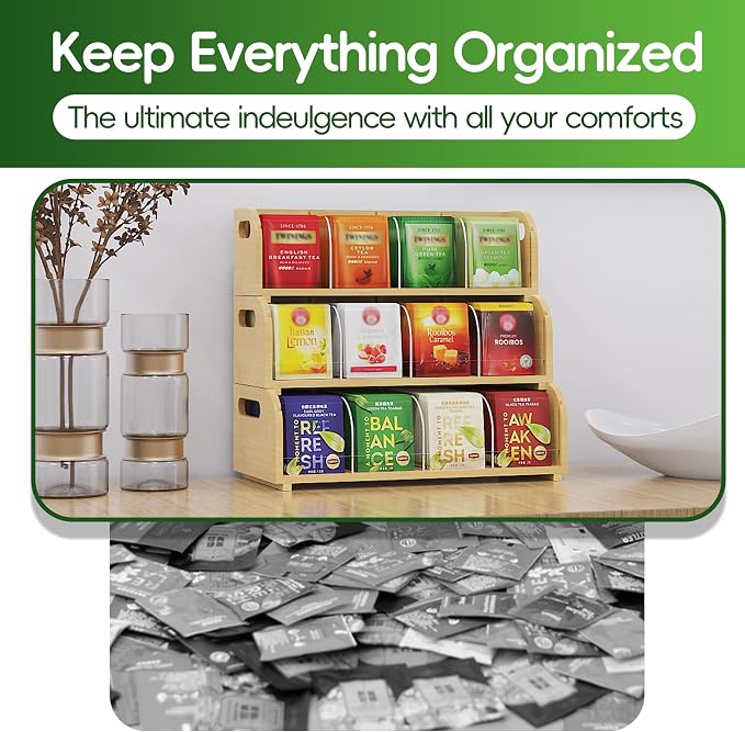 Bamboo Tea Organizer – Stackable Collection (3Tier) - Image 6