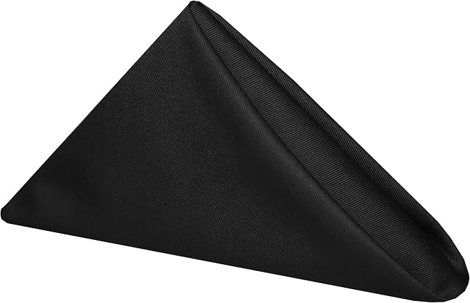 17x17-Inch Square Twill Cloth Napkins, Black, Set of 36 by UltimateTextile
