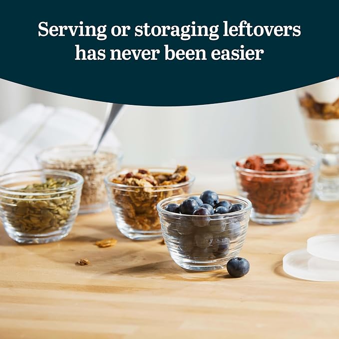 Libbey Small Glass Bowls with Lids Set of 8, Food Storage Prep Containers | Set of 8 Glass Bowls with Secure Lids Store Leftovers, Snacks, Sauces & Meal Prep Ingredients; Dishwasher Safe for Daily Use - Image 2