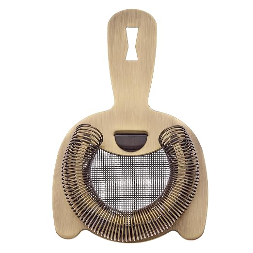 Barfly Fine Mesh Spring Strainer, Antique Gold - Image 3