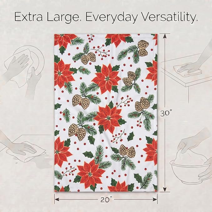Urban Villa Kitchen Towels Cotton Dish Towels 20”x30”(Set of 6) Pinecone - Image 3