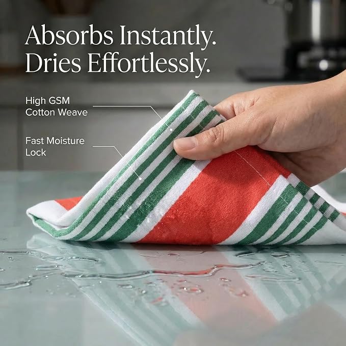 Urban Villa Kitchen Towels Cotton Dish Towels 20”x30” (Set of 6) Christmas - Image 2