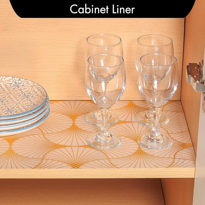 Cooyes Shelf and Drawer Liner for Kitchen Cabinets – Non-Adhesive, Waterproof, Non-Slip Cabinet Liners for Scratch Protection, Desk, Refrigerator, Shelves, Drawers with Modern Pattern - Image 3