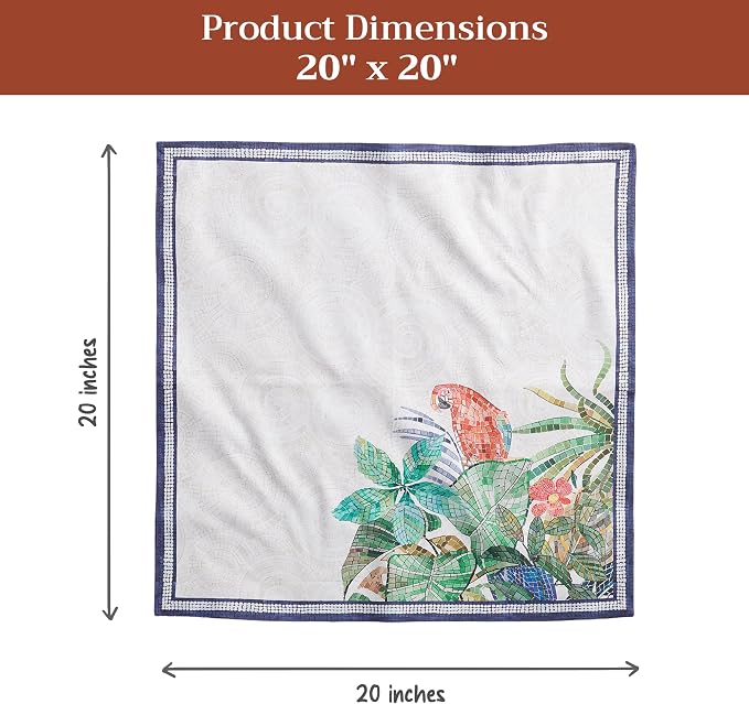 Maison d' Hermine Cloth Napkins Set of 4 100% Combed Cotton (20" x 20") | Everyday Square Napkins Cloth Washable Dinner Party Wedding Restaurant Hotel Kitchen Spring Summer - Mosaic - Image 5