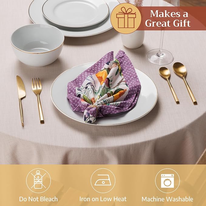 Maison d' Hermine Cloth Napkins Set of 4 Reusable 100% Cotton (18" x 18") | Everyday Square Napkins Cloth Washable Dinner Party Wedding Restaurant Hotel Kitchen Spring Summer - Cavaillon - Image 4