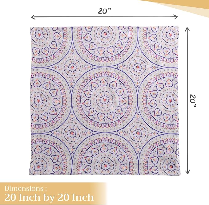 Maison d' Hermine Cloth Napkins Set of 4 Reusable 100% Cotton (20" x 20") | Everyday Square Napkins Cloth Washable Dinner Party Wedding Restaurant Hotel Kitchen Spring Summer - Mandala - Image 4