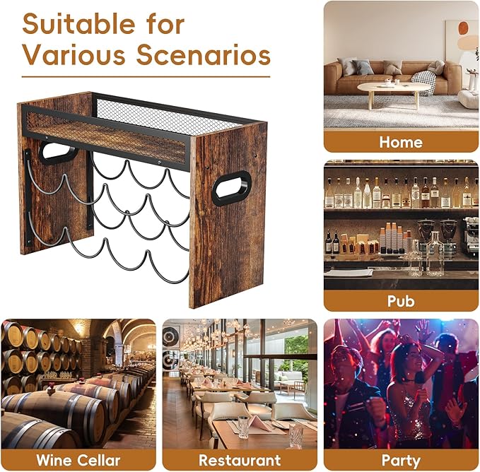 KLM 2-Tier Wine Rack, can Hold 8 Bottles.Suitable for Home Kitchens, Restaurants, Food Pantries, cabinets, and Bars. - Image 3