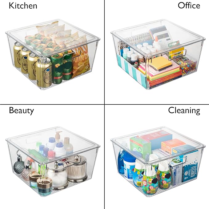 CLEARSPACE Plastic Storage Bins with Lids XL – Perfect Kitchen Organization or Pantry Storage – Fridge Organizer, Pantry Organization and Storage Bins, Cabinet Organizers - Image 5