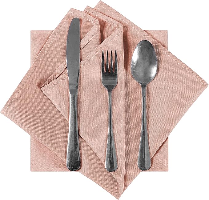Bailarina Cloth Napkins Set of 120,17x17 inches Dinner Napkins Cloth Washable,Polyester Square Table Cloth Napkin Bulk with Hemmed Edges Ideal for Banquets, Parties and Weddings-Dusty Pink - Image 2