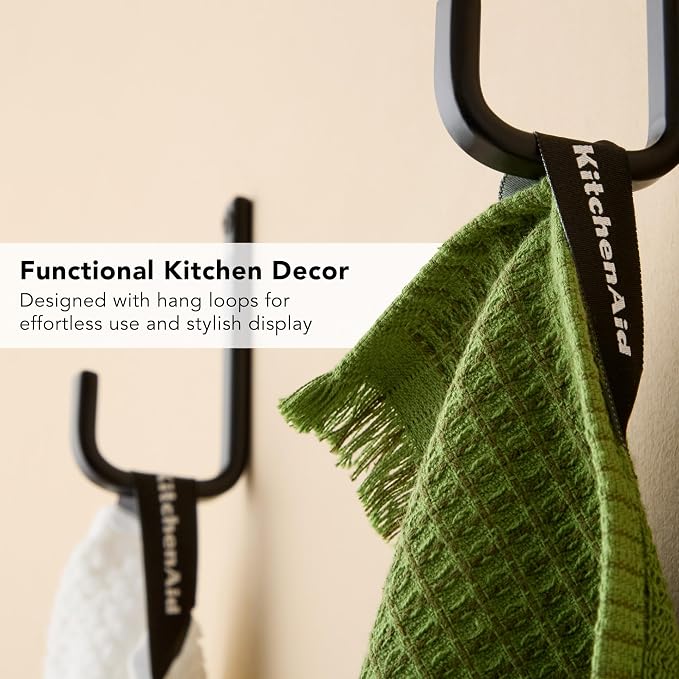KitchenAid Gourmet Series Gridlines Kitchen Towels 3-Pack Set, 100% Cotton Absorbent, Matcha Green, 18"x28" - Image 6