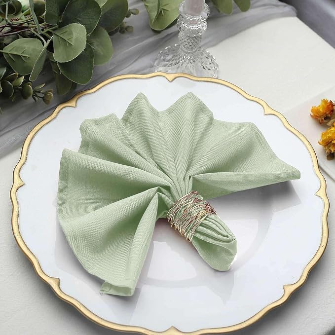 Efavormart Premium Cloth Napkins Set of 100, 17x17 Inch Sage Green Violet Seamless Dinner Napkins, Washable Linen Table Napkin Cloth with Hemmed Edges for Weddings, Party and Banquet - Image 2