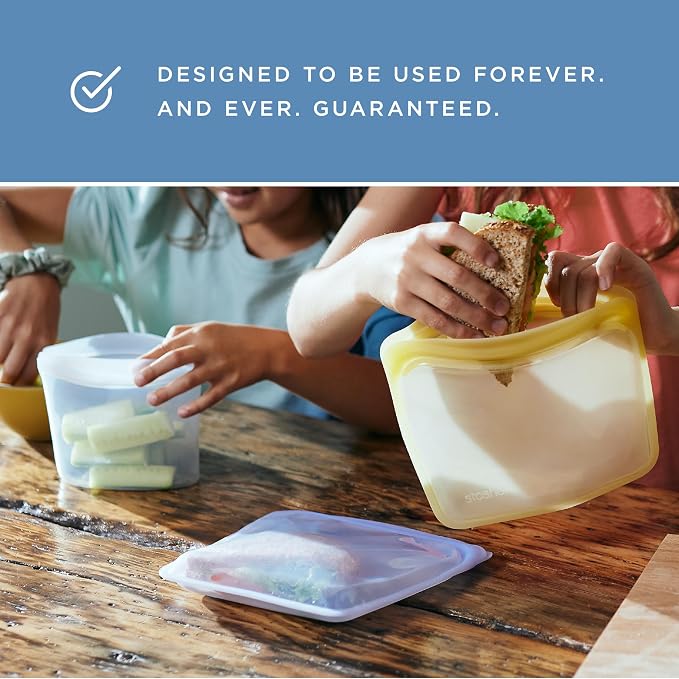 Stasher Premium Reusable Silicone Bags, 6-Pack Starter Kit, Sea Spray | Food-Safe Silicone, BPA-Free, Leak-Free, Eco-Friendly, Dishwasher, Lunch Bag, Travel Containers, Meal Prep, Food Storage - Image 9