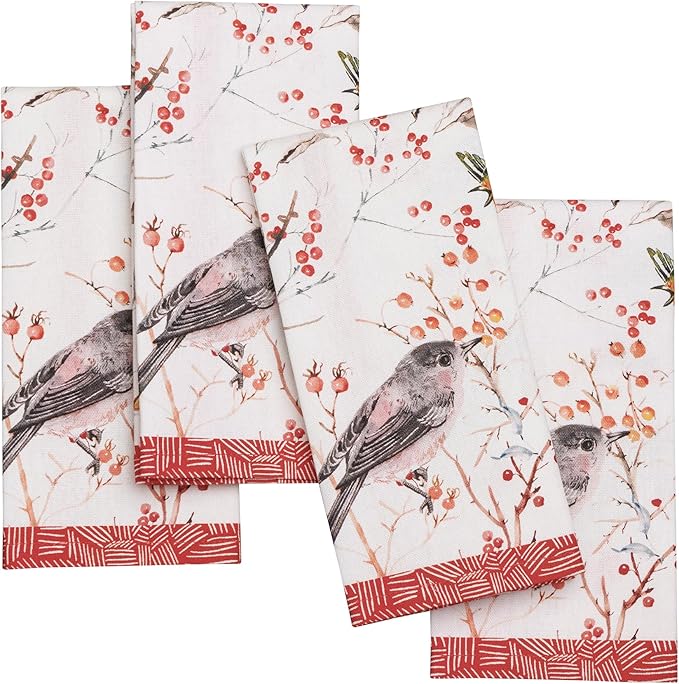 Maison d' Hermine Cloth Napkins Set of 4 Reusable 100% Cotton (18" x 18") | Everyday Square Napkins Cloth Washable Dinner Party Wedding Restaurant Hotel Kitchen Spring Summer - Pinson by MaisondHermine