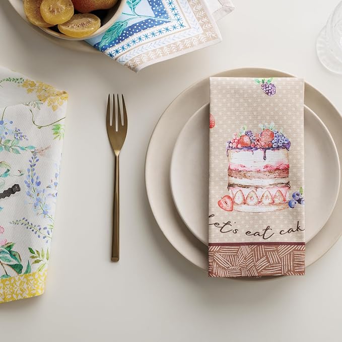 Maison d' Hermine Cloth Napkins Set of 4 Reusable 100% Cotton (18" x 18") | Everyday Square Napkins Cloth Washable Dinner Party Wedding Restaurant Hotel Kitchen Spring Summer - Cakes - Image 9