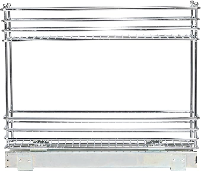 Household Essentials Chrome 2-Tier Sliding Cabinet Organizer, 5" - Image 9
