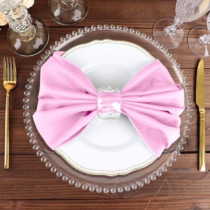 Efavormart Premium Cloth Napkins Set of 100, 20x20 Inch Pink Seamless Dinner Napkins, Washable Linen Table Napkin Cloth with Hemmed Edges for Weddings, Party and Banquet - Image 7